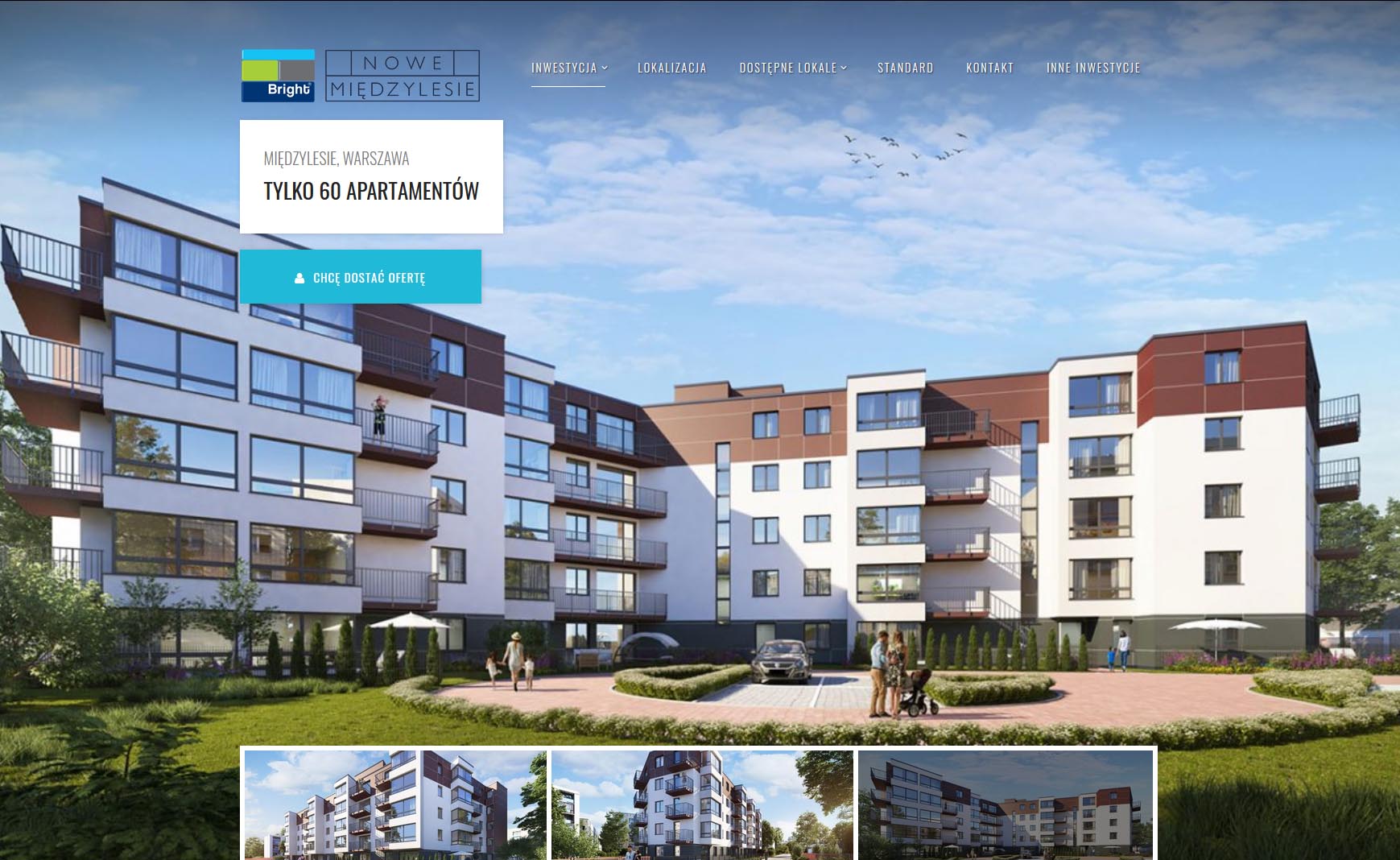 The digital advertising agency Biuro Podróży Reklamy will create a website for Bright Investments, an upcoming residential investment of a developer.